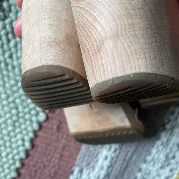 Bosabo France 🇫🇷 Gorgeous Handmade Leather Low Heel Wooden Soles - Size 8/8.5 - Picture 8 of 15